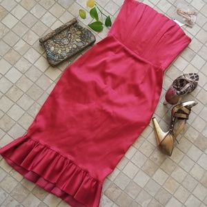 Betsey Johnson red cocktail dress with bustle